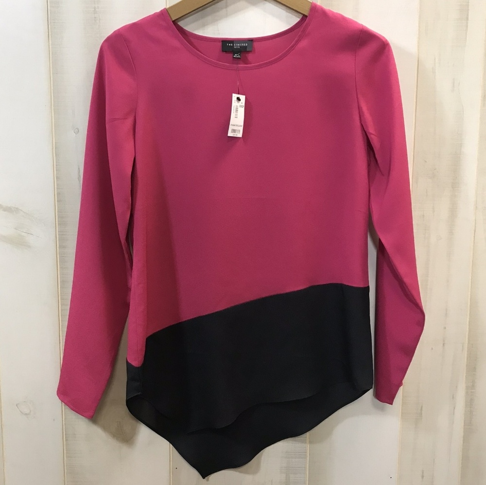 New The Limited Handkerchief Hem Pink Blouse XXSP